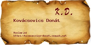 Kovácsovics Donát névjegykártya