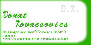 donat kovacsovics business card